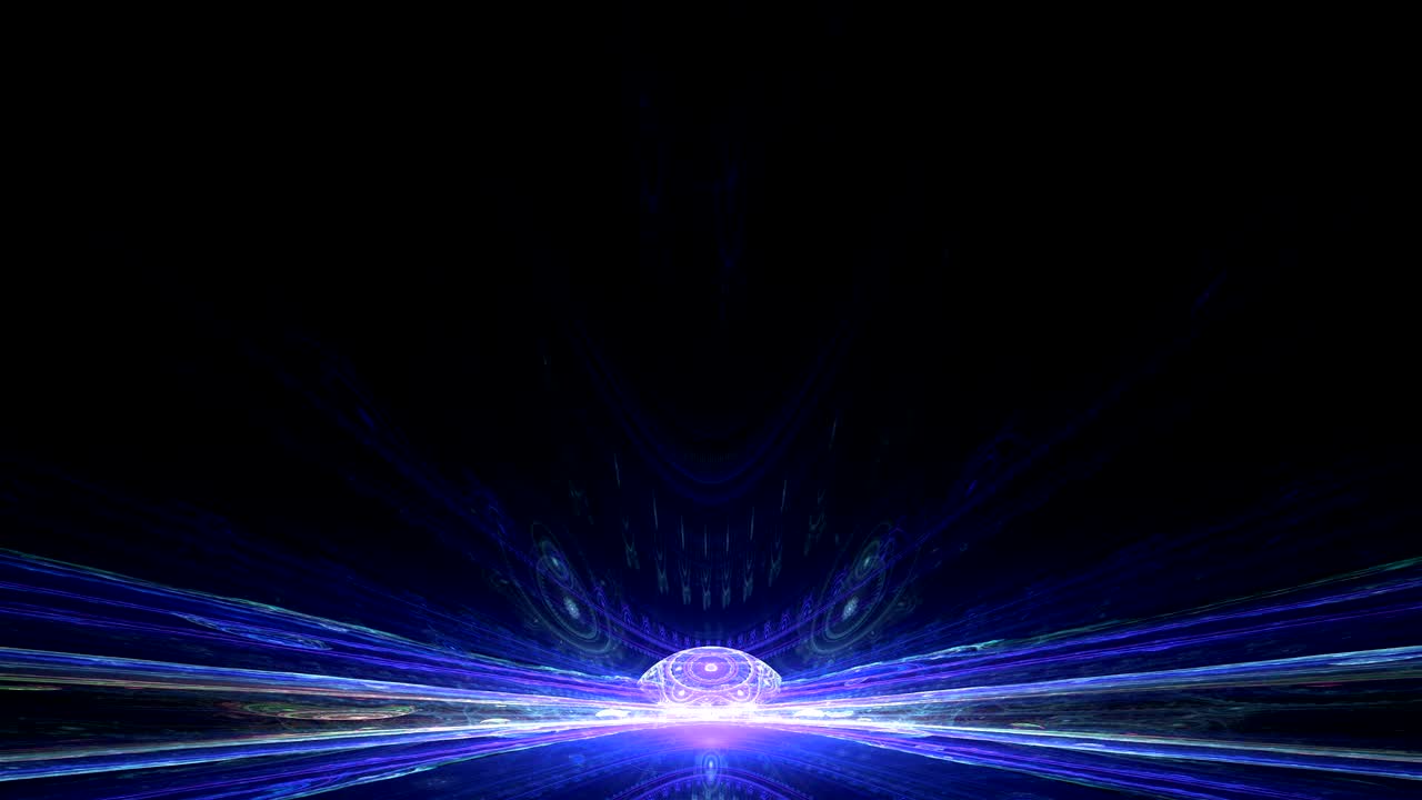 파란색으로 추상화된 다채로운 프랙탈