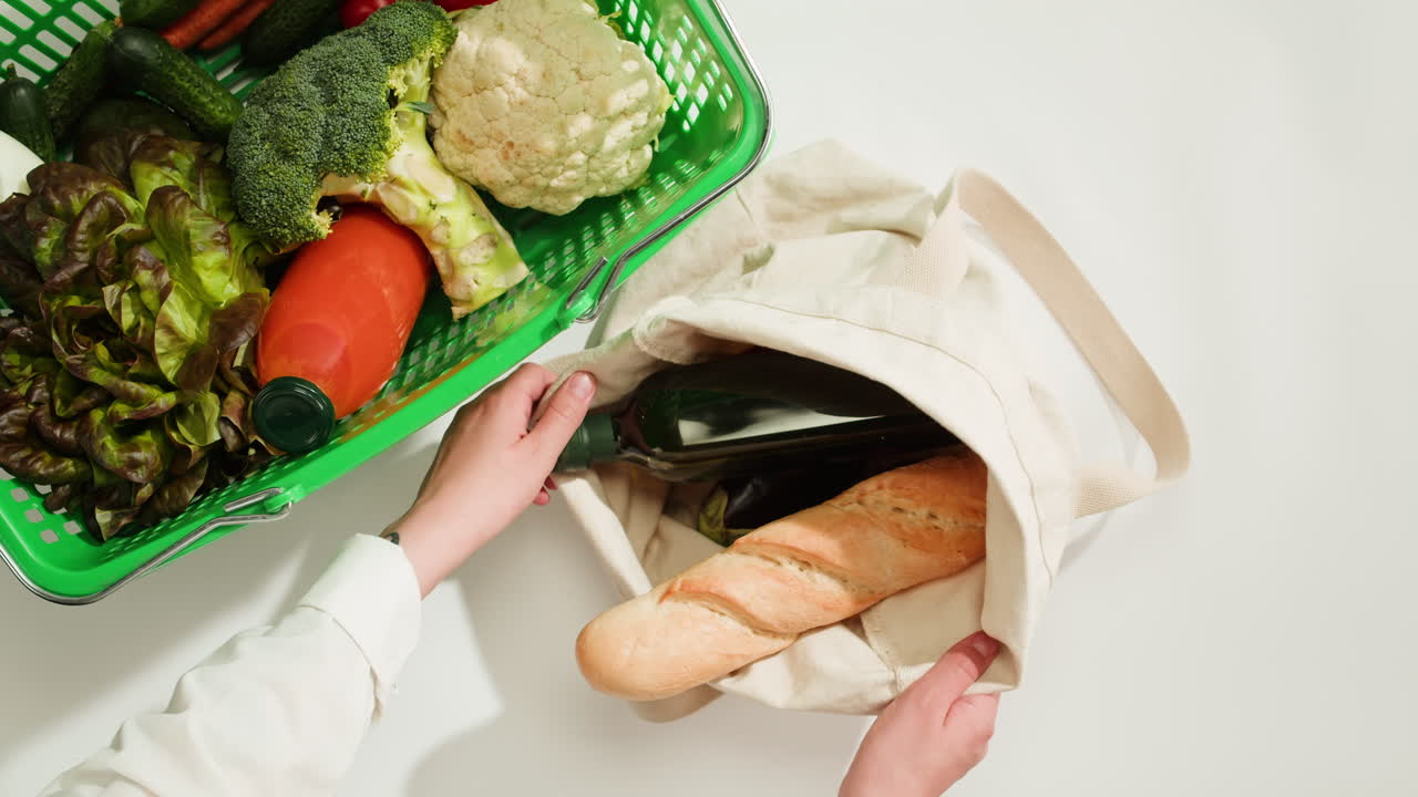 Grocery Shopping with Reusable Bag