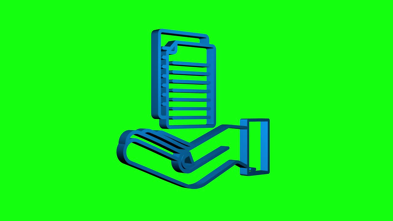 documentos papeles en las manos. gráfico de movimiento. icono de negocio. diseño 3d