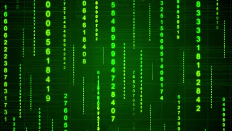 binnary code animation background, green