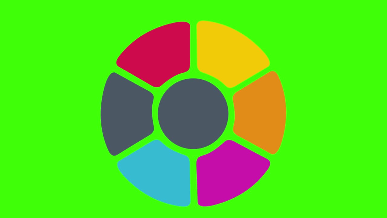 animación de un icono infográfico en un fondo de pantalla verde