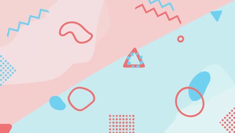 simple looped pink background with geometric shapes.