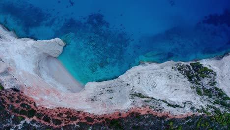 cliff and blue ocean water aerial