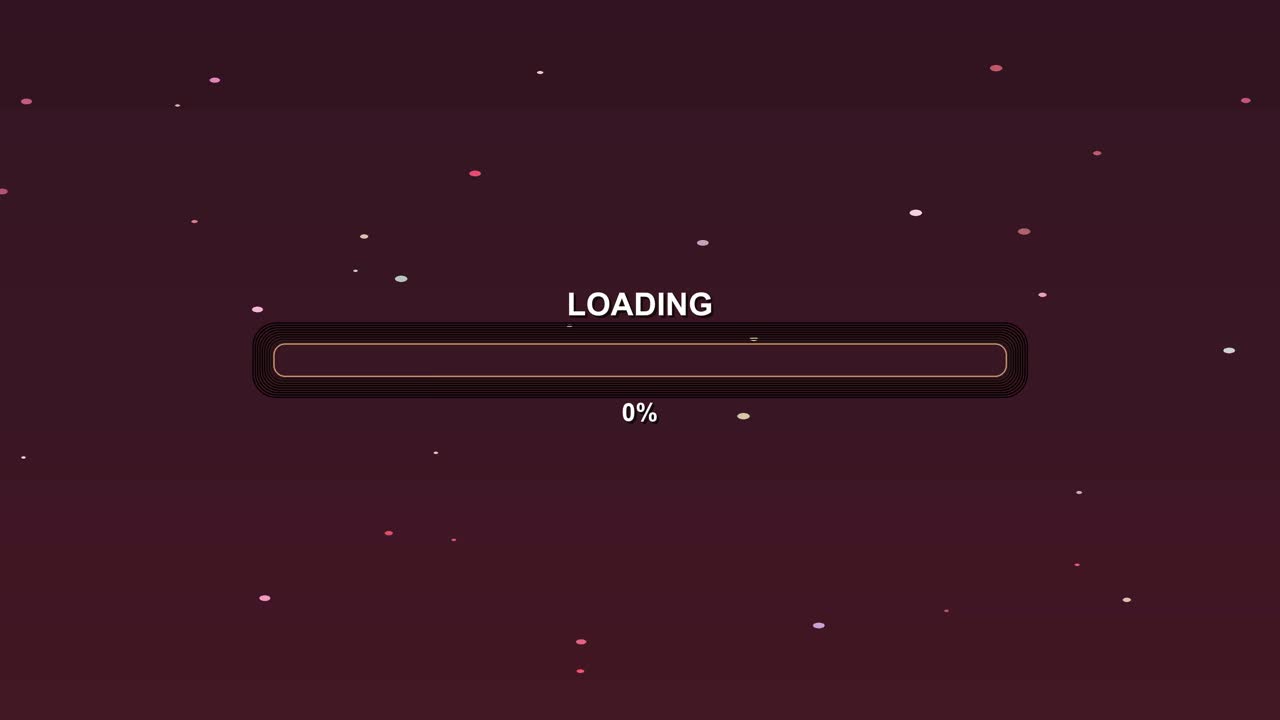 A simple loading animation shows a progress bar at zero percent. This animation can be used by video creators when preparing their content for viewers online