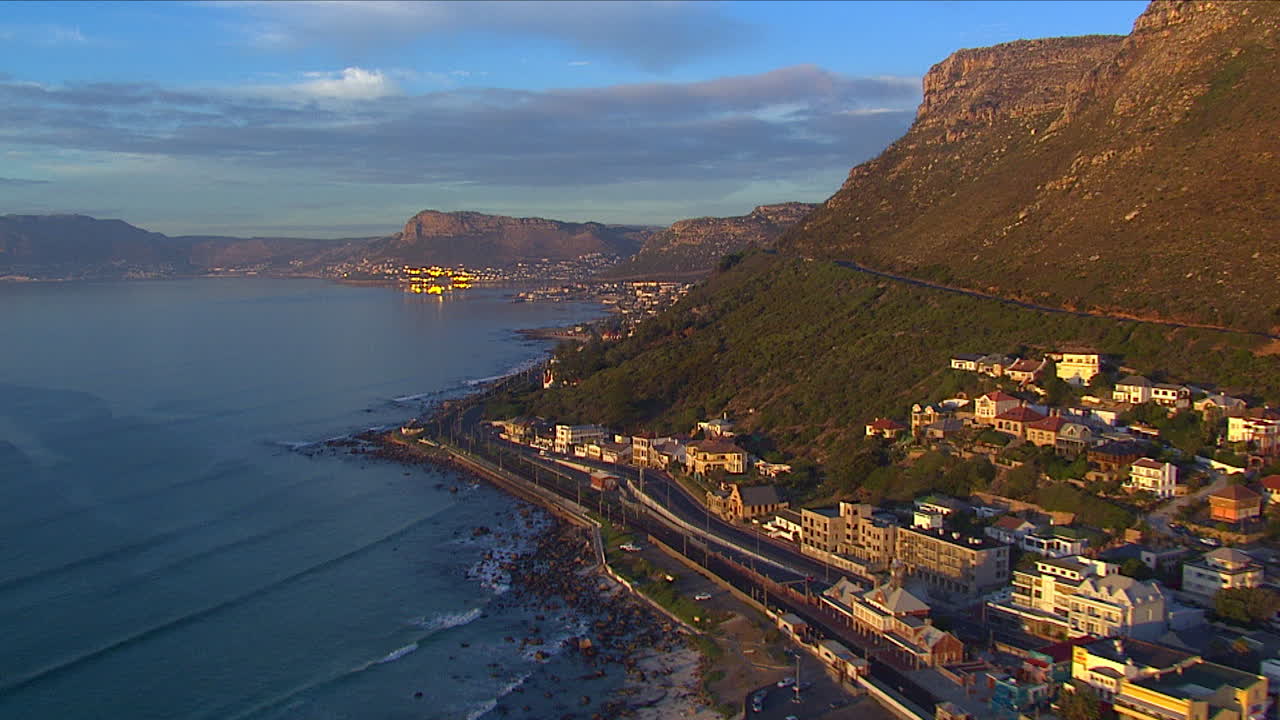 Flying from Muizenberg towards Fish Hoek.
