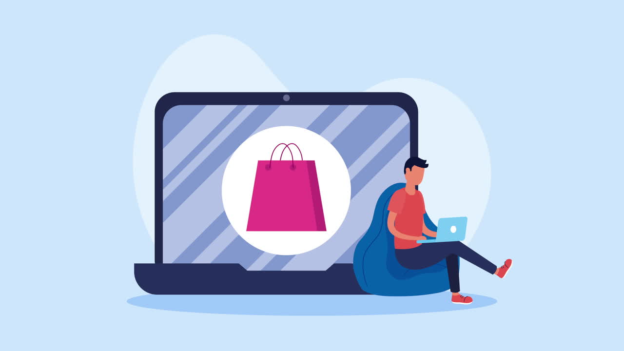 persona que hace compras en línea