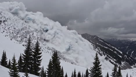 avalanche on mountain slope