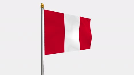 vídeo en bucle de la bandera peru.mov revoloteando en el viento, vídeo en cámara lenta de 4k, con canal alfa