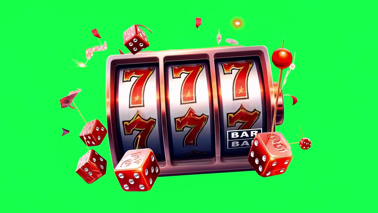 Onnekas kolikkopelin jättipottianimaatio, läpinäkyvä 4K-video, vihreä tausta