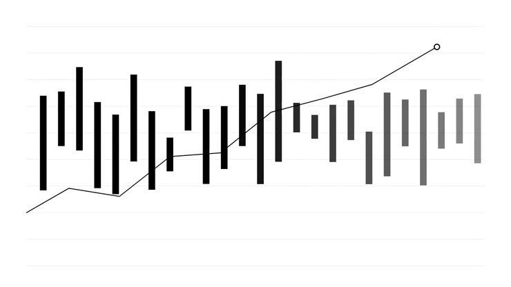 Animated Bar Chart and Line Graph Showing Financial Growth