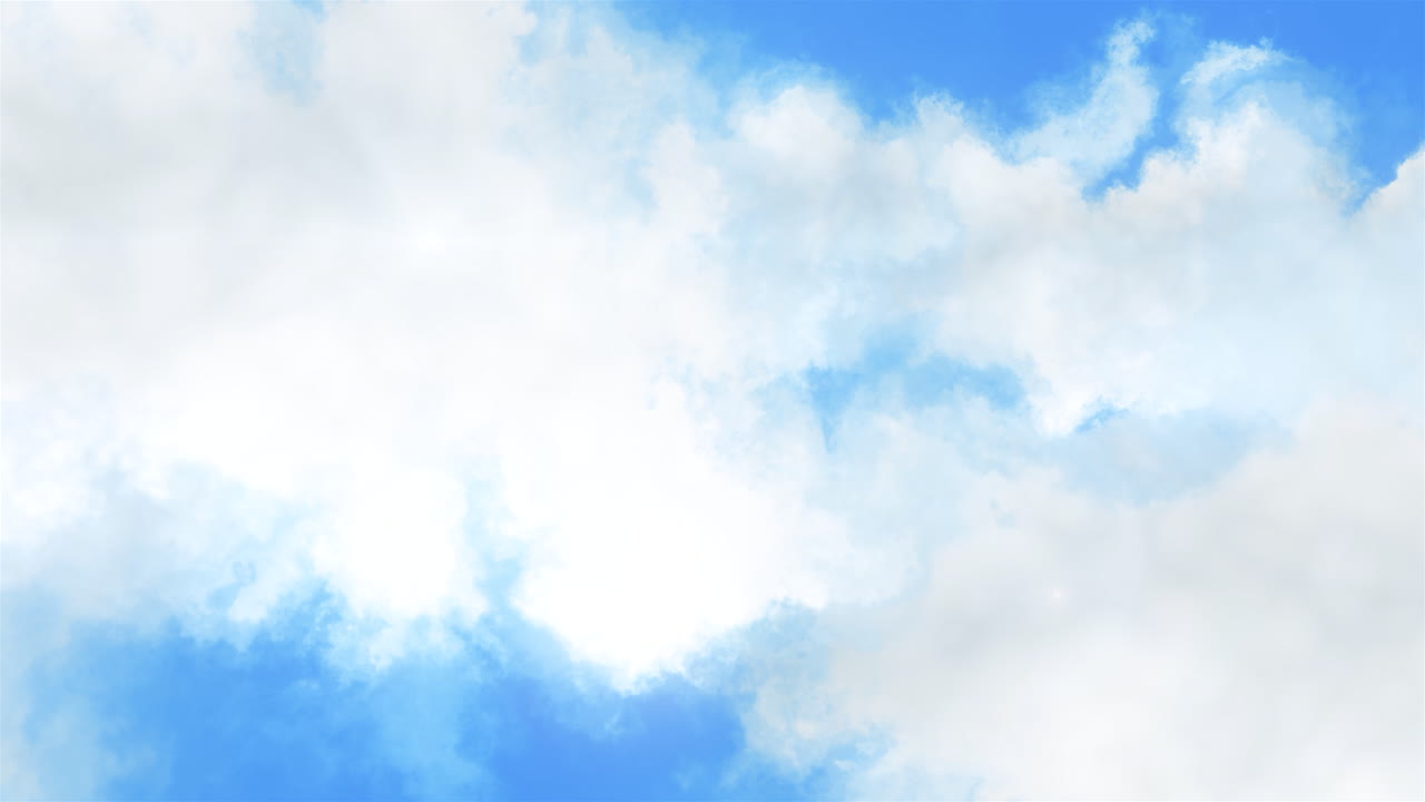 솜 털 구름과 푸른 하늘