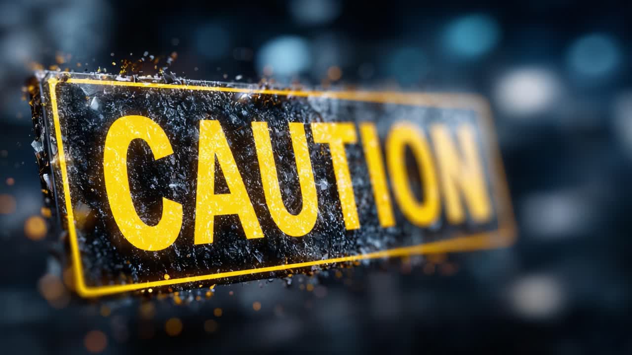 Visually Striking Warning Sign: A Bright Yellow 'Caution' Signal Stands Out Against a Blurred Background, Conveys a Sense of Urgency and Alertness for Safety Precautions