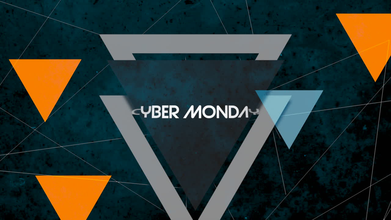 Cyber Monday with neon triangles