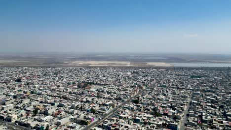 Sobrevolando-La-Zona-Norte-De-La-Ciudad-De-Mexico,-Area-Metropolitana-Norte,-Estado-De-Mexico,-Naim-Texcoco