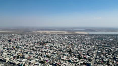 flying over the northern area of mexico city, northern metropolitan area, state of mexico, naim texcoco