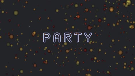 animation of party over black background with dots