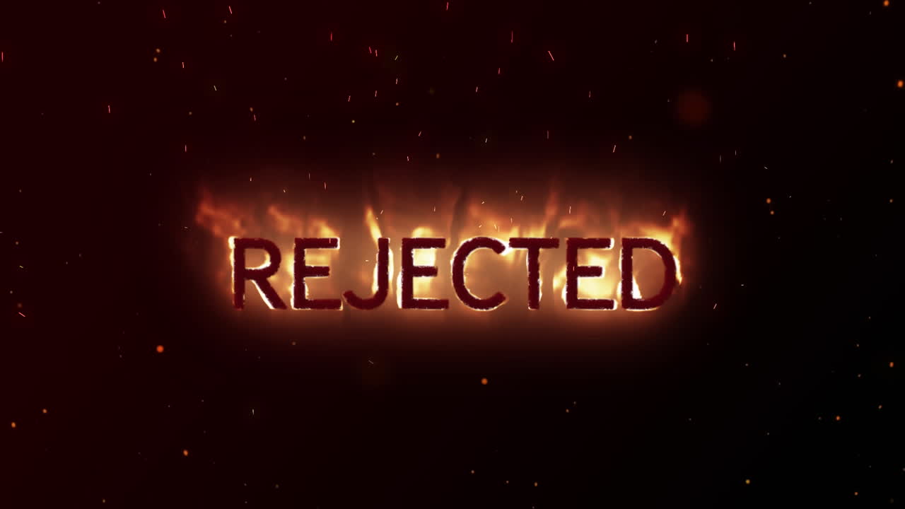 빛나는 단어의 애니메이션은 배경의 오렌지색 반점 위에 불에 겨 있습니다.