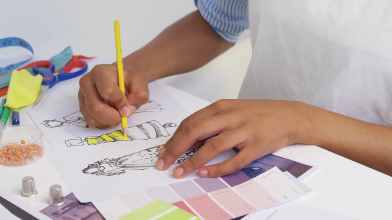 Young women working in a creative office