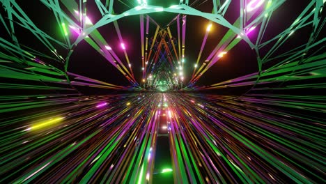 vj loop tunnel abstract bridge in lights.