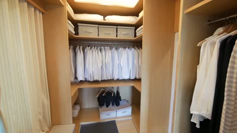 neat and stylish walk-in closet decoration