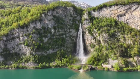 the grandeur of seerenbachfälle waterfall in amden betlis, switzerland, near lake walensee