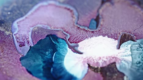 close-up of vibrant ink colors diffusing in water with a dynamic abstract pattern, macro shot