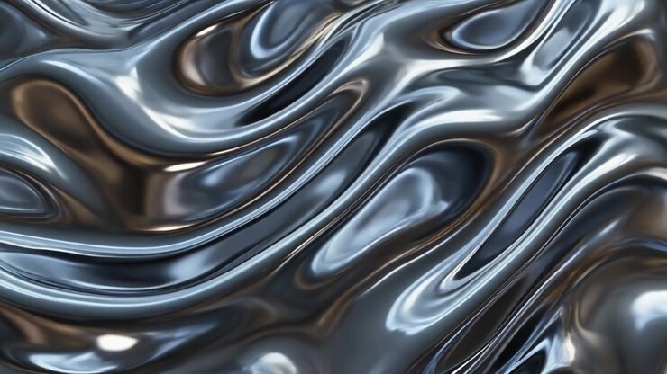 Abstract Liquid Metal Surface with Rippling Waves