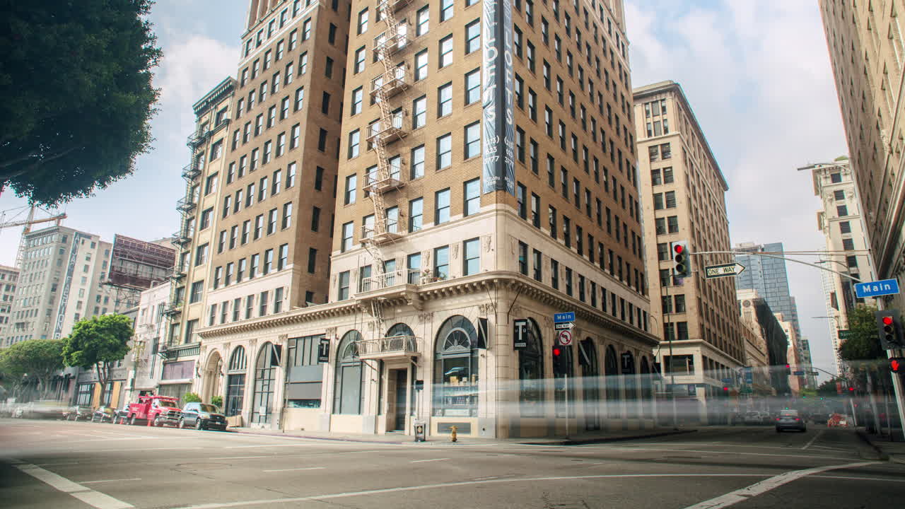 Urban Cityscape with Buildings and Traffic