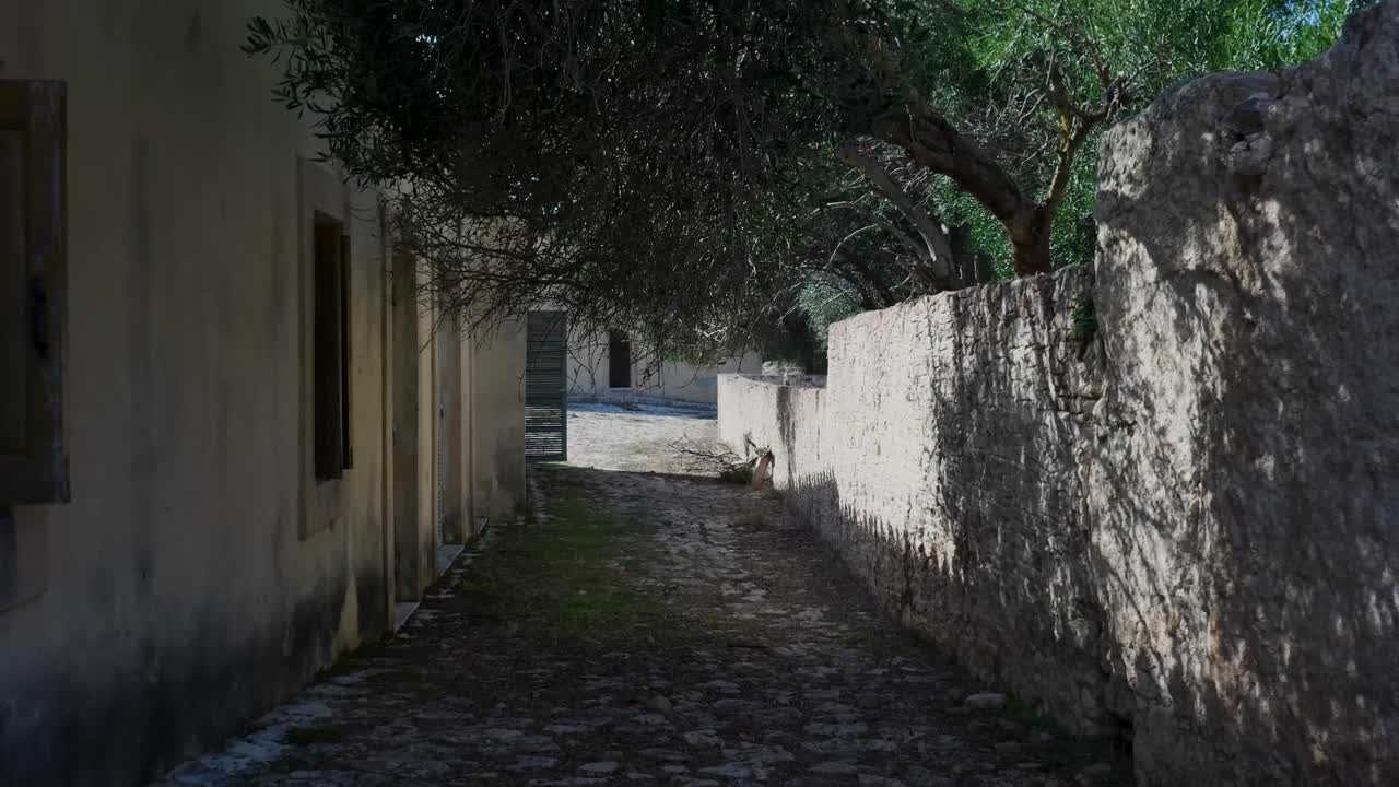 지중해 마을 의 오래된 골목길
