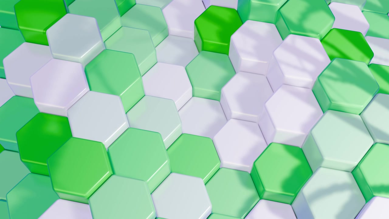 Padrão Hexagonal Abstrato em Tons de Verde e Branco