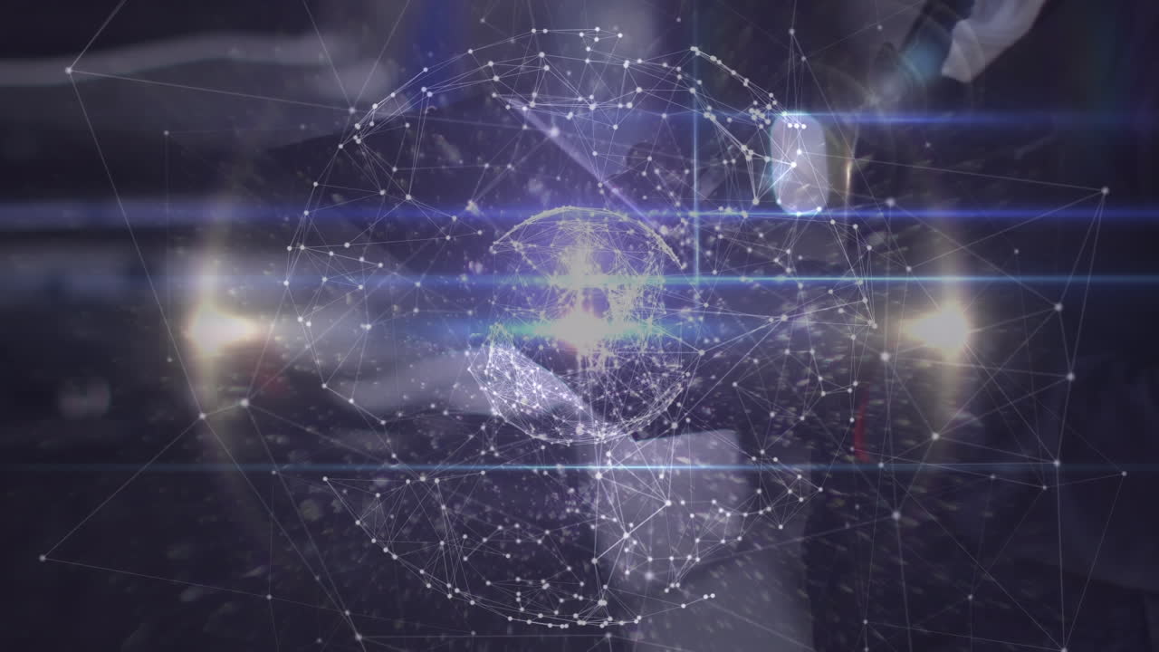 창고를 통해 연결 네트워크의 지구의 애니메이션