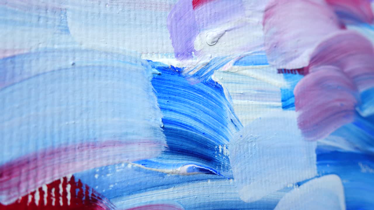 ガッシュで描かれた抽象画。動きのある絵の撮影