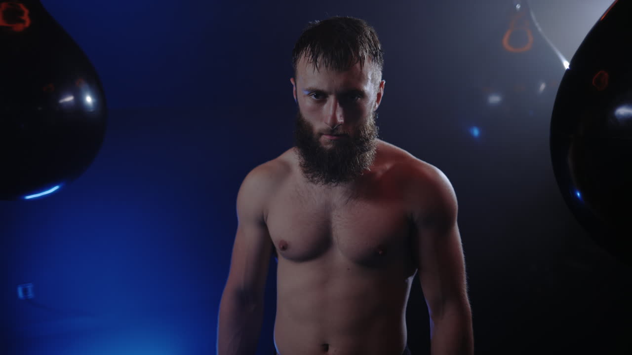 Determined Boxer in Training