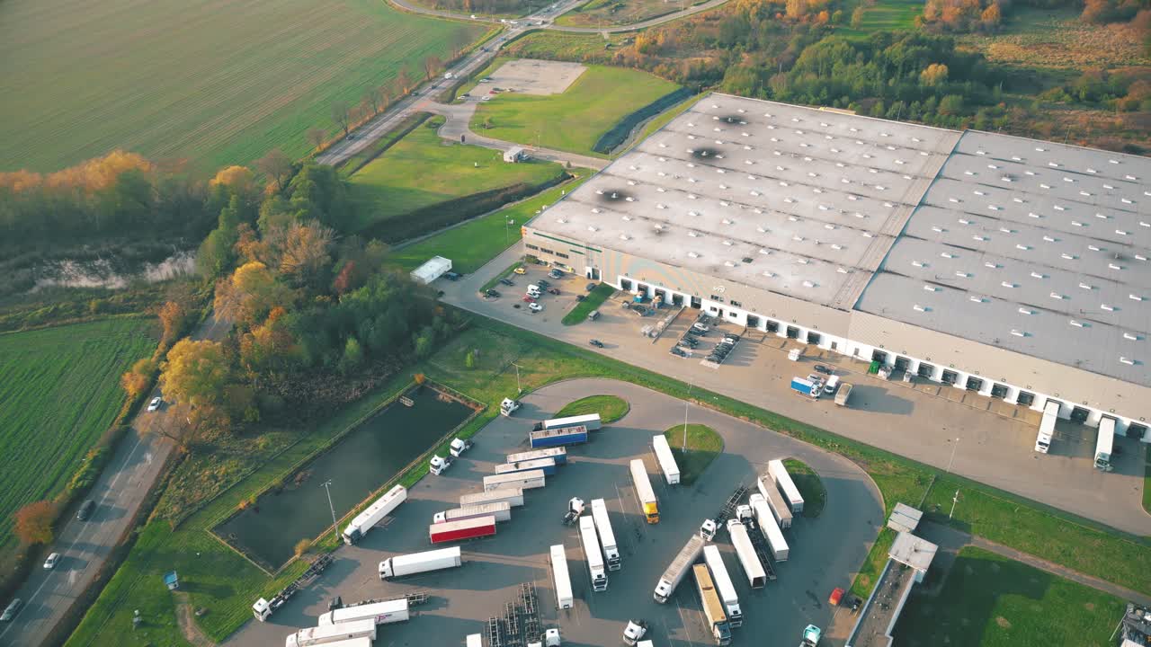Aerial view of goods warehouse