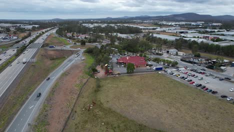 pie shop along pacific motorway in yatala, queensland, australia