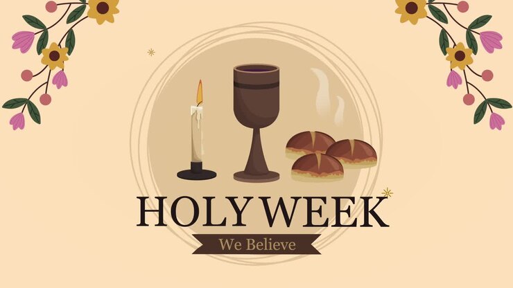 animación de letras de la semana santa con íconos
