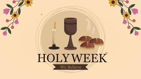 holy week lettering animation with icons