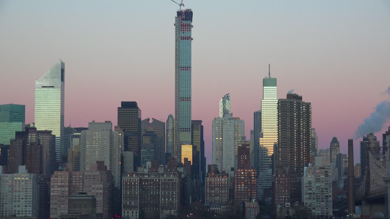 뉴욕시 맨해튼 스카이라인의 이른 아침 샷