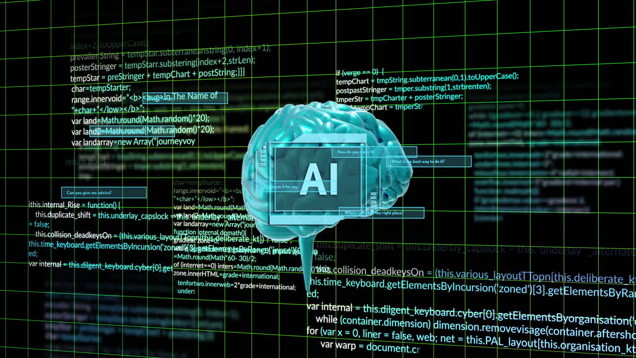 animación del cerebro humano y el procesamiento de datos de la ia sobre un fondo negro