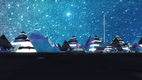 an abstract background of pyramids.