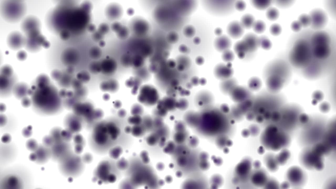 círculos borrosos bokeh volando sobre fondo blanco. animación de movimiento de círculos borrados. efecto desfocado. composición horizontal, calidad de video 4k