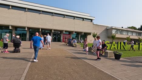 people entering and exiting st fagans museum