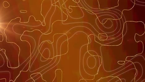 Animation-of-contour-lines-and-light-moving-on-brown-background