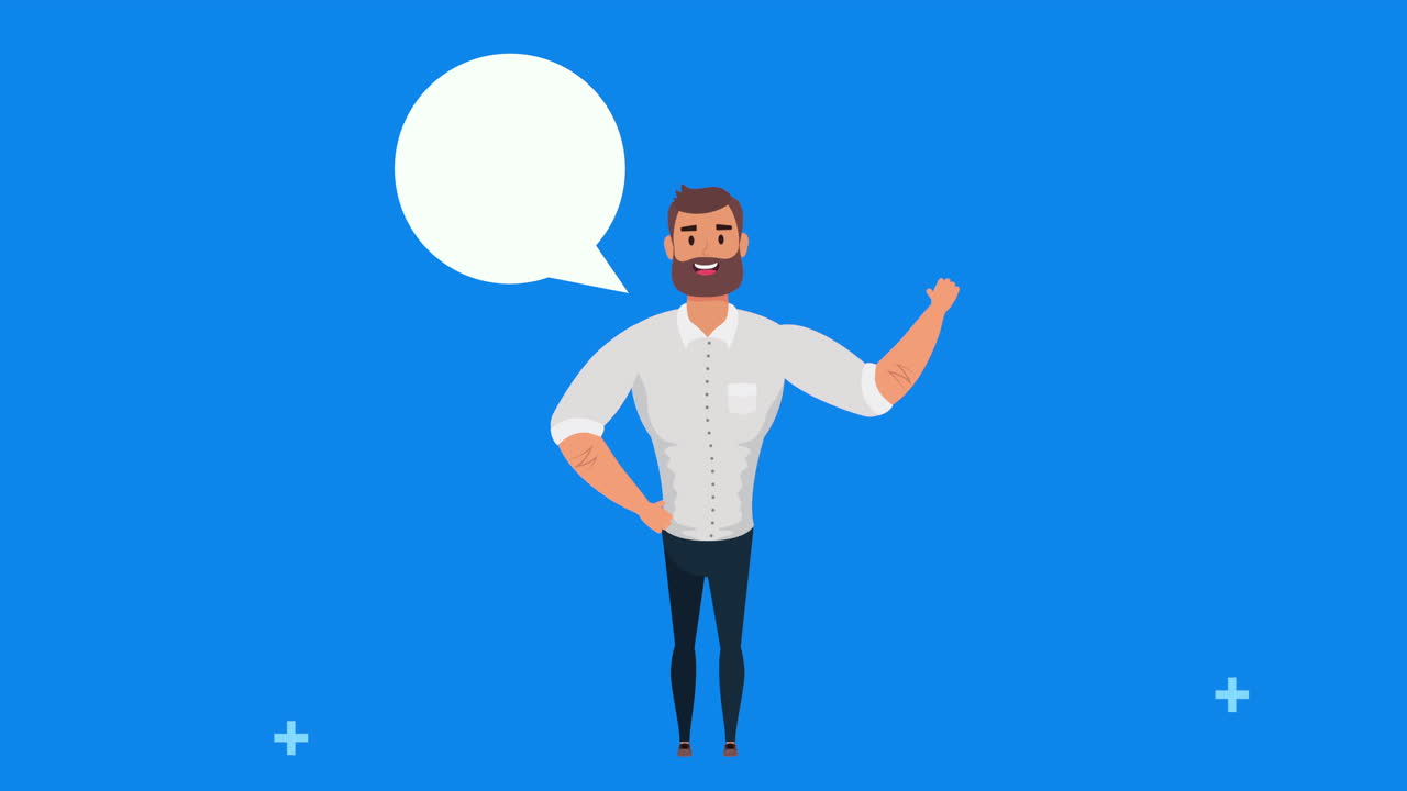 young businessman with speech bubble