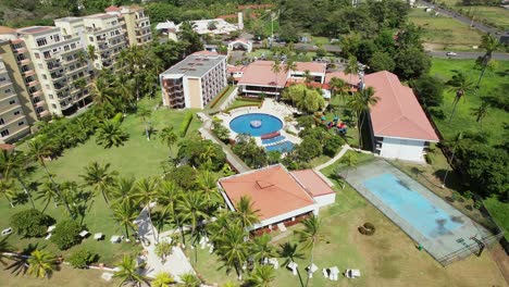 aerial footage of the beach on a sunny day, from a hotel in costa rica, aerial drone images, beach jaco, puntarenas, costa rica, dolly tilt