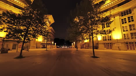 beautiful architecture of montpellier by night traveling france