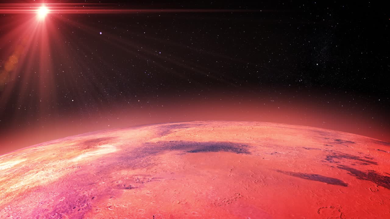 화성 표면과 태양 플레어