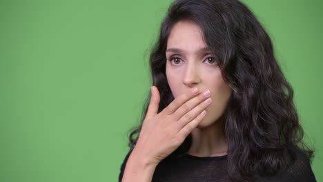 young beautiful woman looking shocked