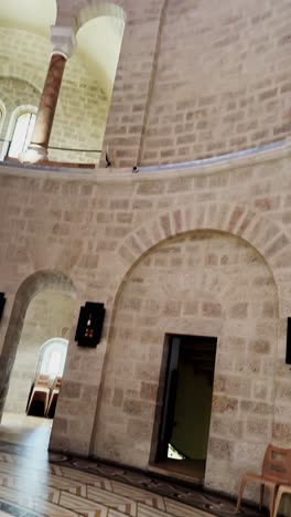 Ornate Church Interior with Religious Mosaics, Dormition Abbey, Jerusalem.