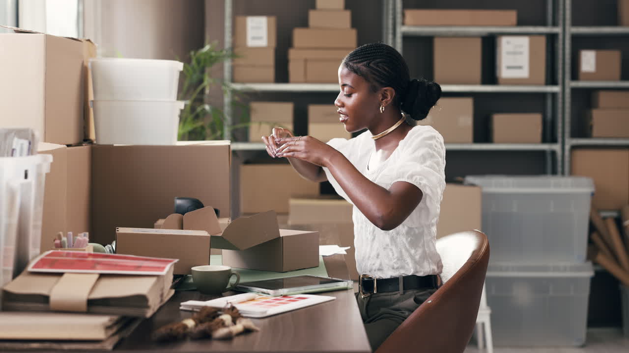 Young Black Woman Photographing Products for Her Online Business